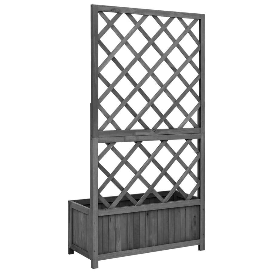Latwerkplantenbak 70X30X35 Cm Massief Vurenhout Zwart