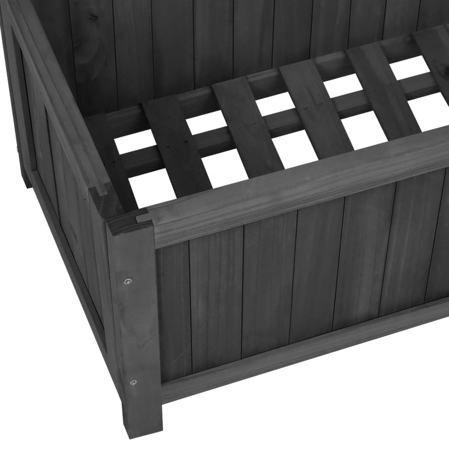 Latwerkplantenbak 70X30X35 Cm Massief Vurenhout Zwart