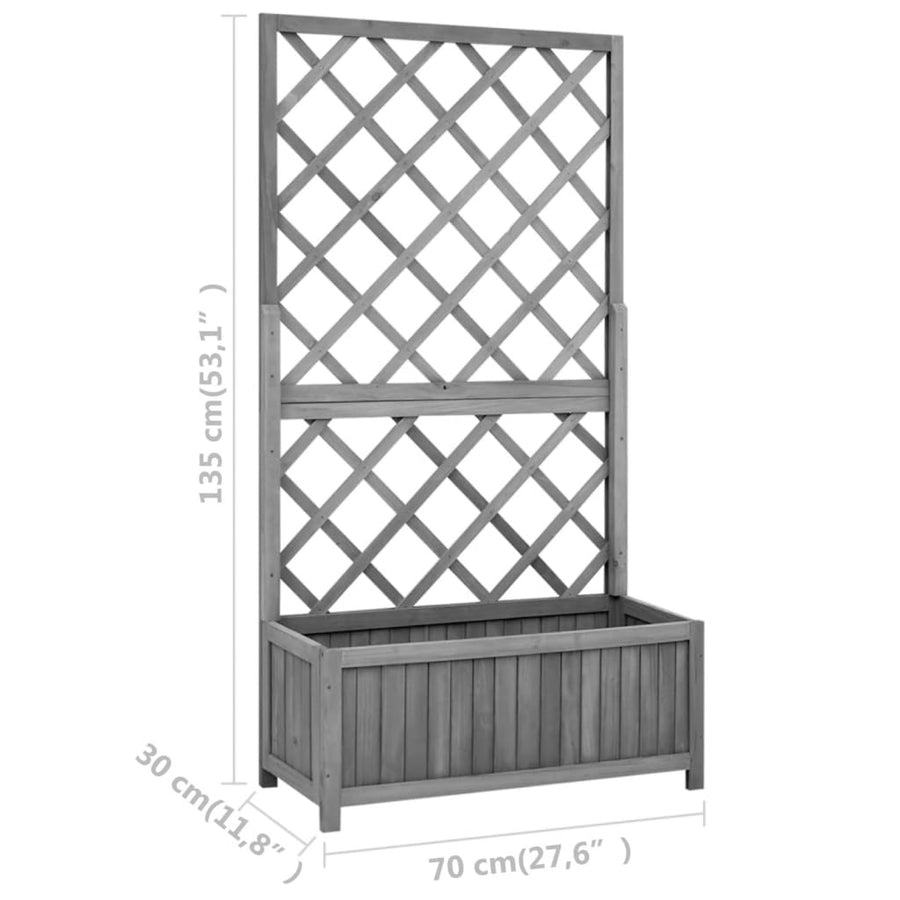 Latwerkplantenbak 70X30X35 Cm Massief Vurenhout Zwart