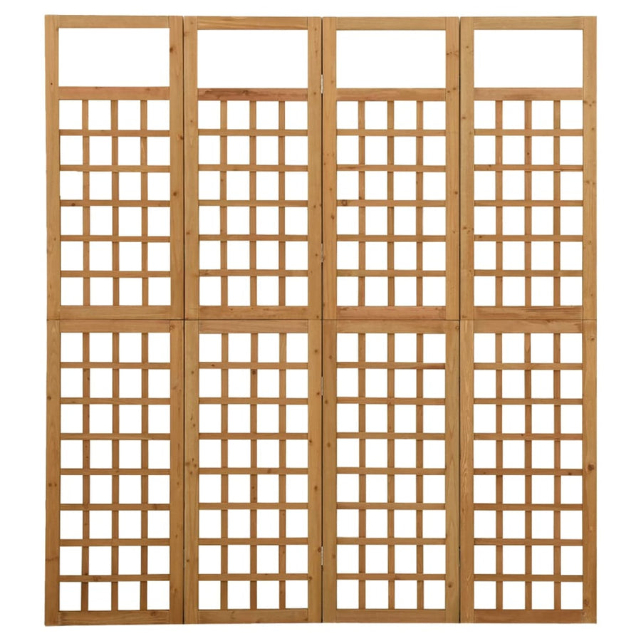 Kamerscherm/Trellis Met 4 Panelen Massief Vurenhout 161 x 180 cm Bruin