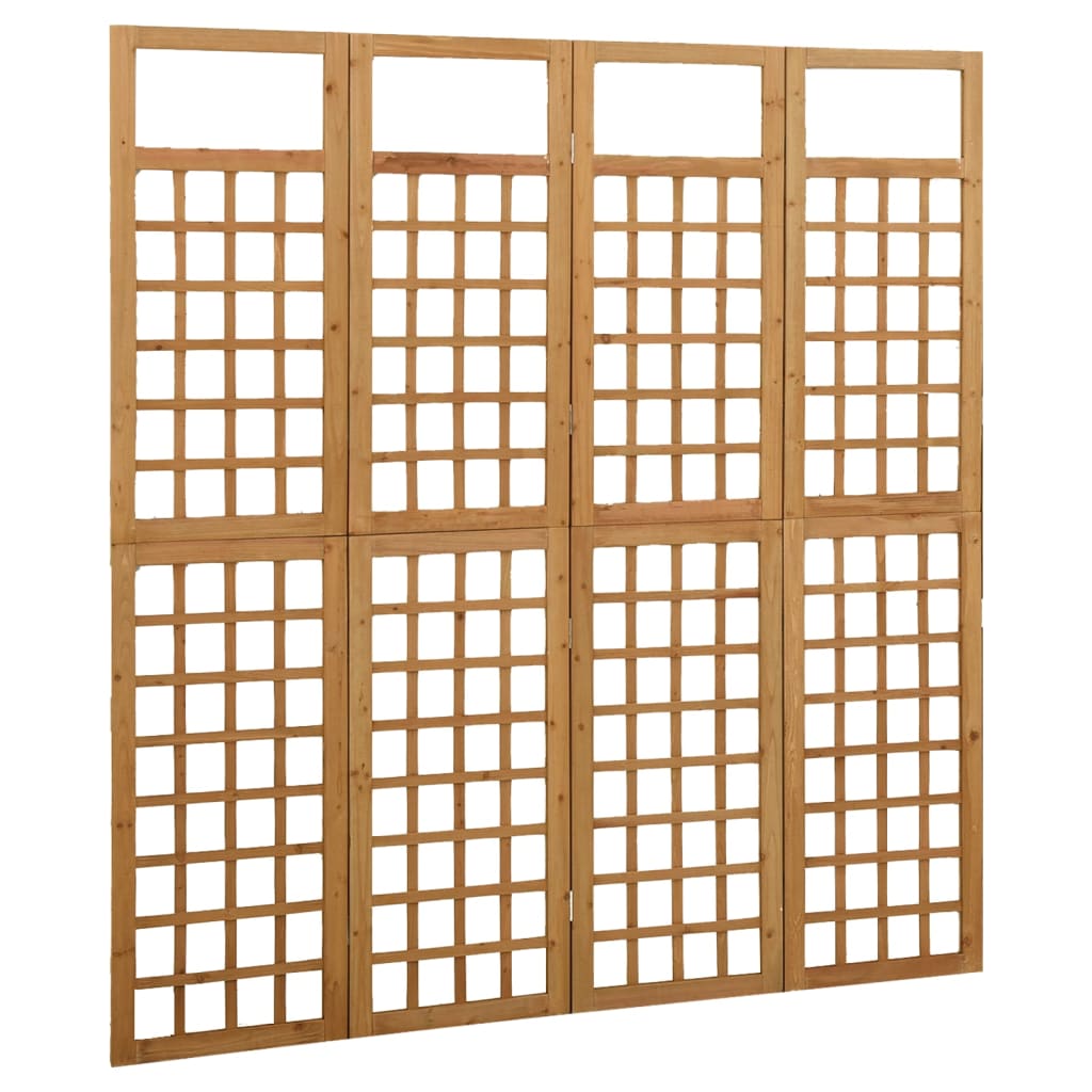 Kamerscherm/Trellis Met 4 Panelen Massief Vurenhout 161 x 180 cm Bruin