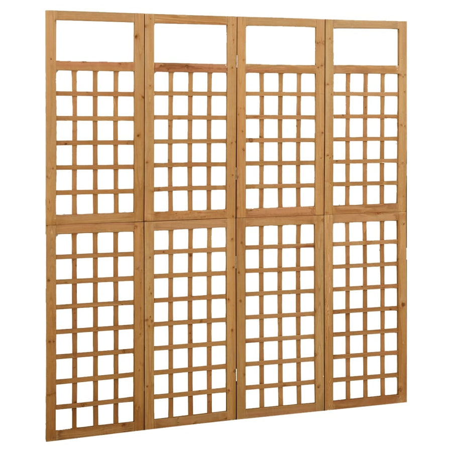 Kamerscherm/Trellis Met 4 Panelen Massief Vurenhout 161 x 180 cm Bruin