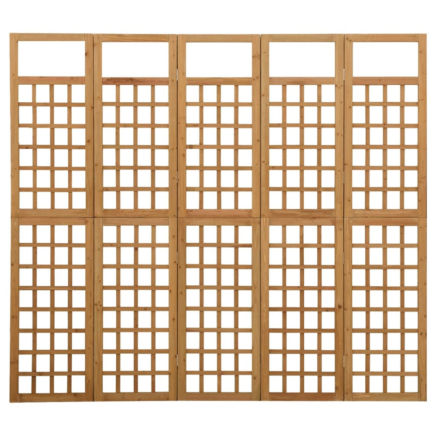Kamerscherm/Trellis Met 5 Panelen Vurenhout 201,5 x 180 cm Bruin