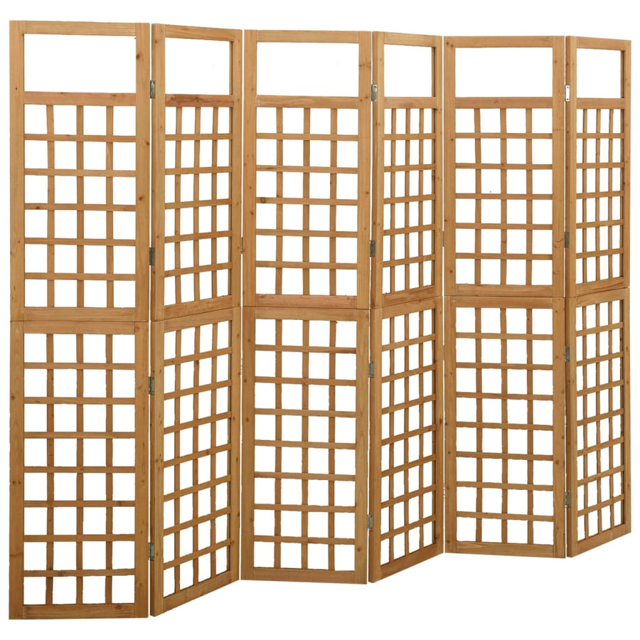 Kamerscherm/Trellis Met 6 Panelen Vurenhout 242,5 x 180 cm Bruin