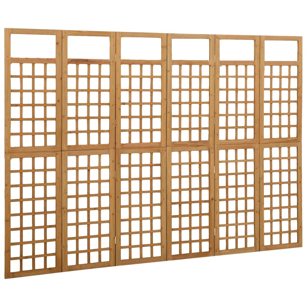 Kamerscherm/Trellis Met 6 Panelen Vurenhout 242,5 x 180 cm Bruin