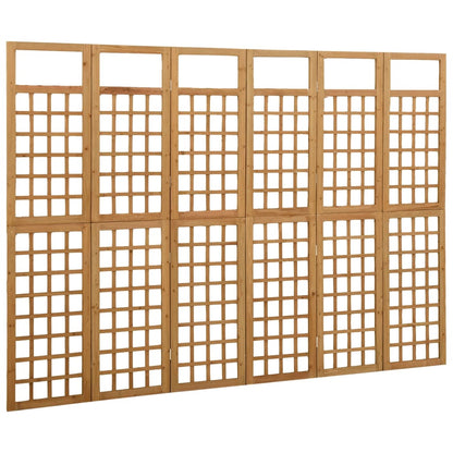Kamerscherm/Trellis Met 6 Panelen Vurenhout 242,5 x 180 cm Bruin