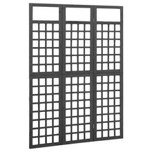 Kamerscherm/Trellis Met 3 Panelen Vurenhout 121 x 180 cm Zwart