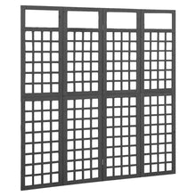 Kamerscherm/Trellis Met 4 Panelen Vurenhout 161 x 180 cm Zwart