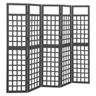 5-Panel Room Divider/Trellis 201.5x180 cm Pine Wood Black