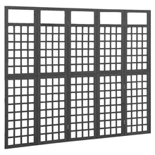 Kamerscherm/Trellis Met 5 Panelen Vurenhout 201,5 x 180 cm Zwart