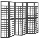 Room divider/trellis with 6 panels 242.5x180 cm pine wood black