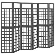 Kamerscherm 6 panelen 242,5x180 cm vurenhout zwart