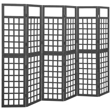 Kamerscherm/Trellis Met 6 Panelen Vurenhout 242,5 x 180 cm Zwart