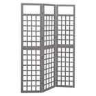 3-panel room divider/trellis 121x180 cm spruce wood grey