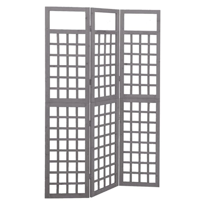 Kamerscherm/Trellis Met 3 Panelen Vurenhout 121 x 180 cm Grijs