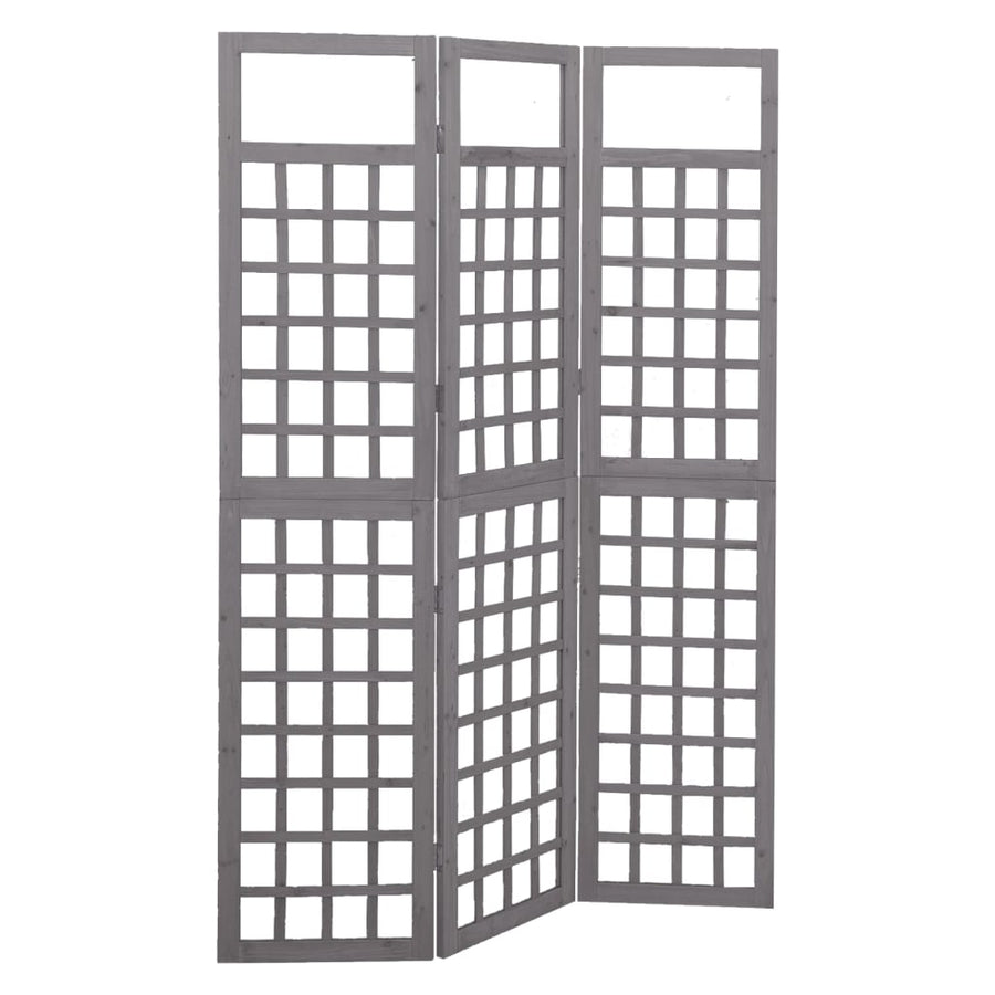 Kamerscherm/Trellis Met 3 Panelen Vurenhout 121 x 180 cm Grijs