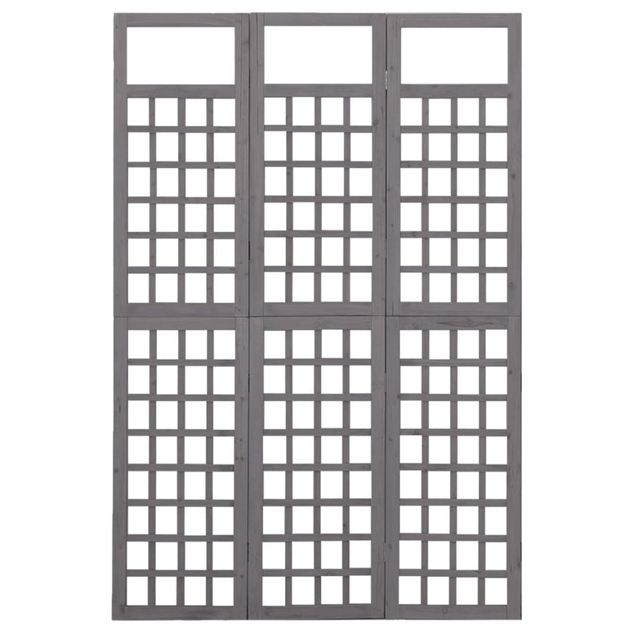 Kamerscherm/Trellis Met 3 Panelen Vurenhout 121 x 180 cm Grijs