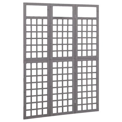 Kamerscherm/Trellis Met 3 Panelen Vurenhout 121 x 180 cm Grijs