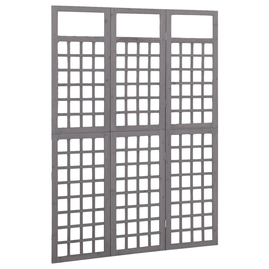 Kamerscherm/Trellis Met 3 Panelen Vurenhout 121 x 180 cm Grijs