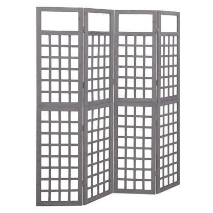 Kamerscherm/Trellis Met 4 Panelen Vurenhout 161 x 180 cm Grijs