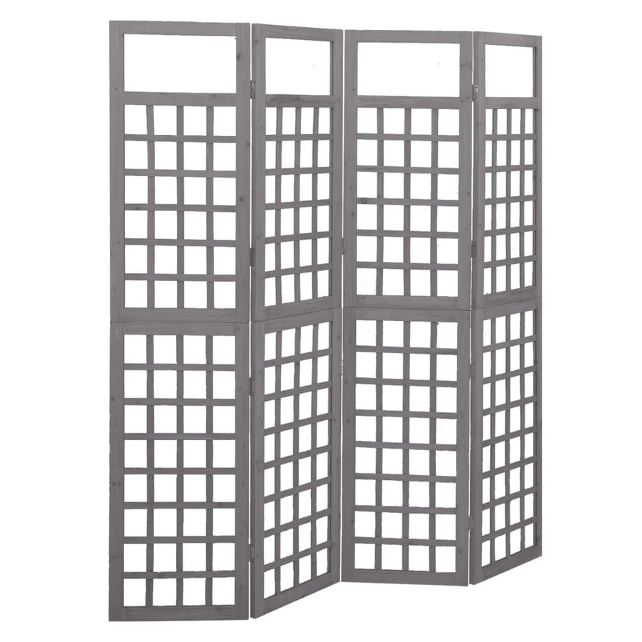 Kamerscherm/Trellis Met 4 Panelen Vurenhout 161 x 180 cm Grijs