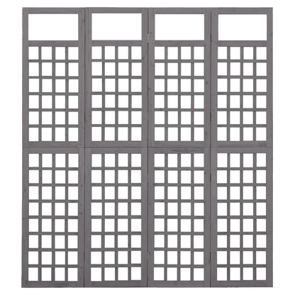 Kamerscherm/Trellis Met 4 Panelen Vurenhout 161 x 180 cm Grijs