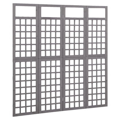 Kamerscherm/Trellis Met 4 Panelen Vurenhout 161 x 180 cm Grijs