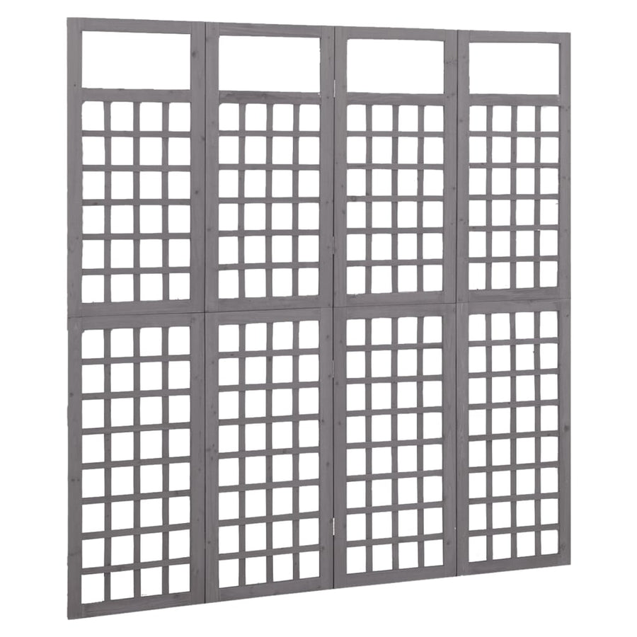 Kamerscherm/Trellis Met 4 Panelen Vurenhout 161 x 180 cm Grijs