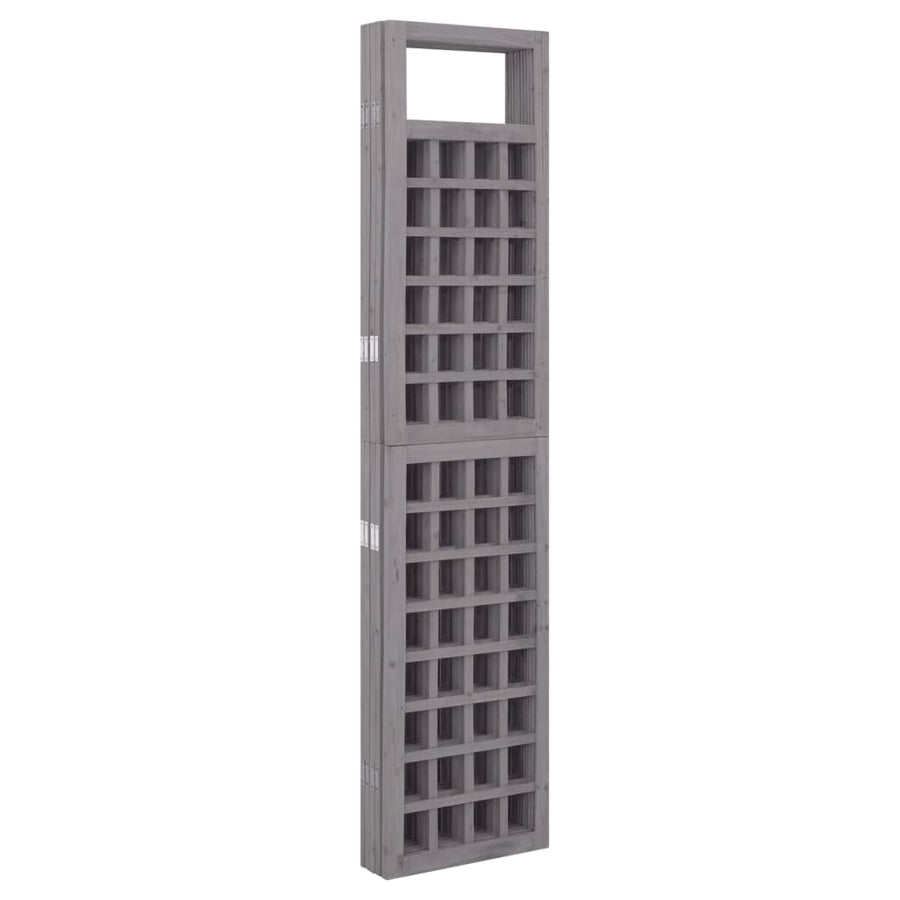 Kamerscherm/trellis met 5 panelen 201,5x180 cm vurenhout grijs 201,5 x 180 cm Grijs
