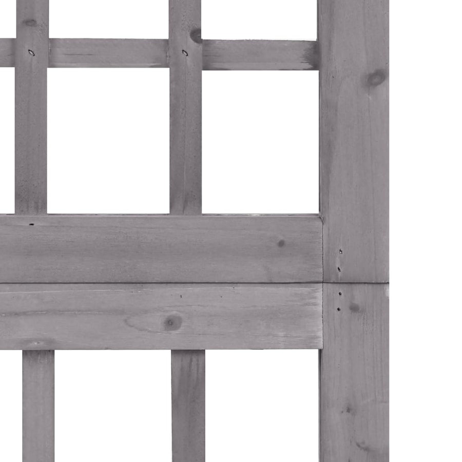 Kamerscherm/trellis met 5 panelen 201,5x180 cm vurenhout grijs 201,5 x 180 cm Grijs