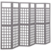 Kamerscherm 6 panelen 242,5x180 cm vurenhout grijs
