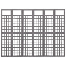 Kamerscherm/Trellis Met 6 Panelen Vurenhout 242,5 x 180 cm Grijs