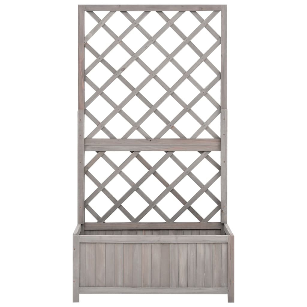 Latwerkplantenbak 70X30X35 Cm Massief Vurenhout Grijs