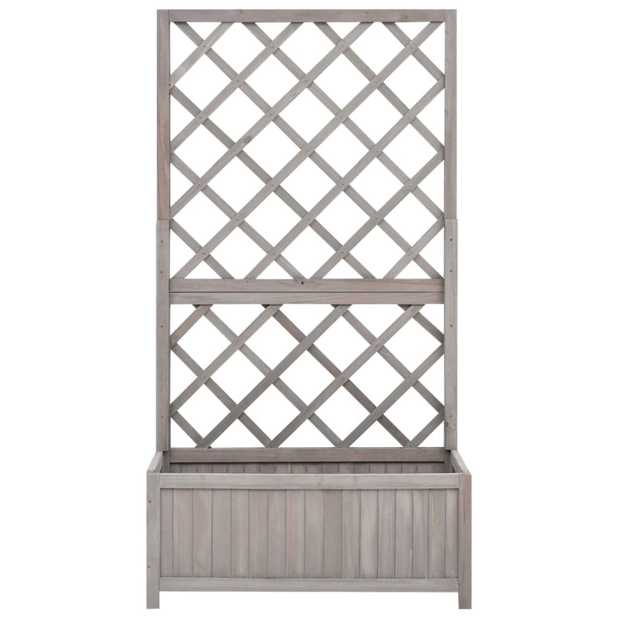 Latwerkplantenbak 70X30X35 Cm Massief Vurenhout Grijs