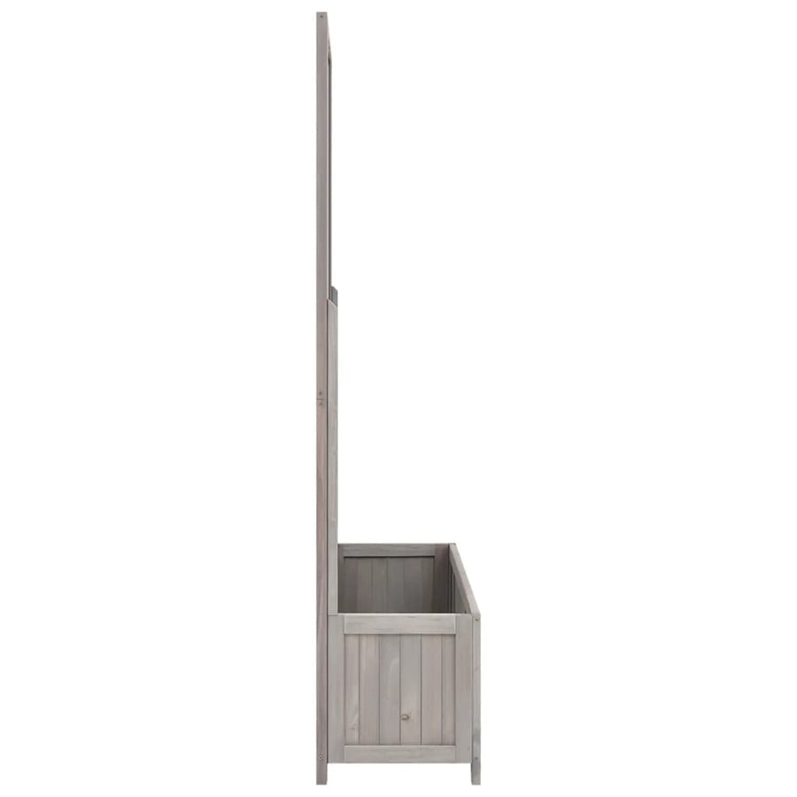 Latwerkplantenbak 70X30X35 Cm Massief Vurenhout Grijs