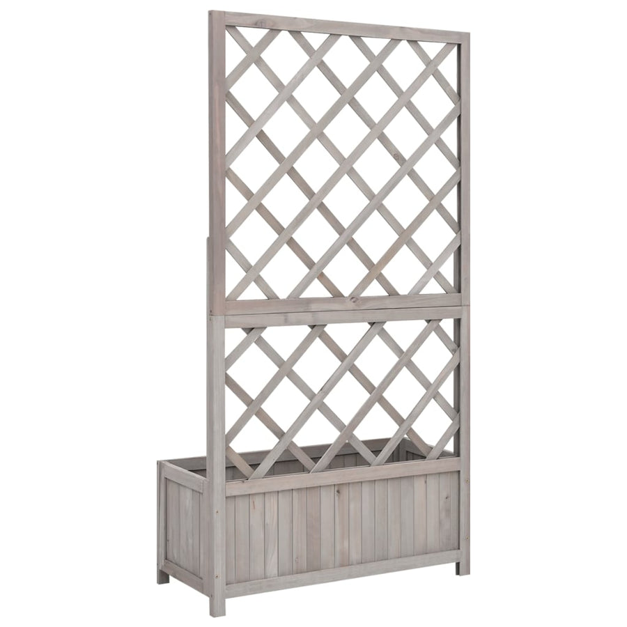 Latwerkplantenbak 70X30X35 Cm Massief Vurenhout Grijs