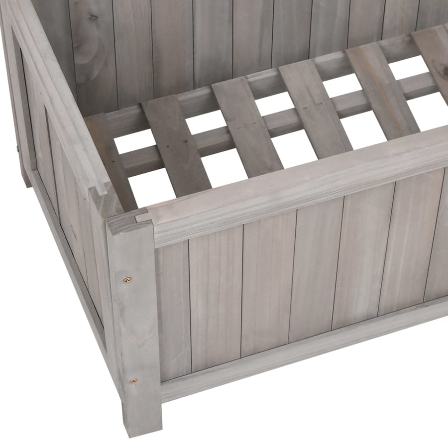 Latwerkplantenbak 70X30X35 Cm Massief Vurenhout Grijs