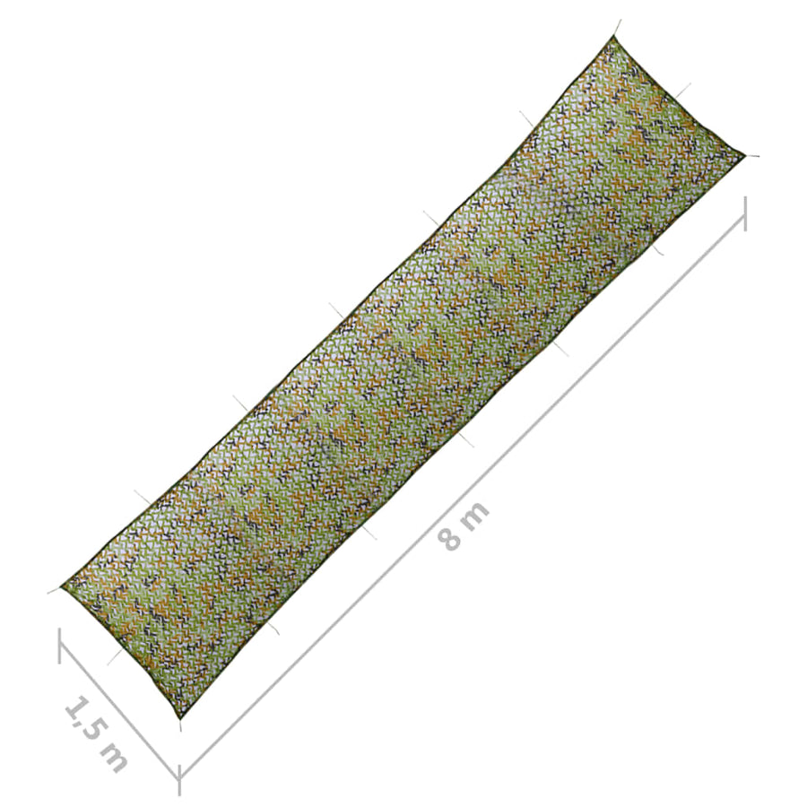 Camouflagenet Met Opbergtas 1,5X8 M 1.5 x 8 m Groen