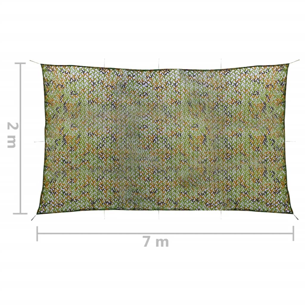 Camouflagenet Met Opbergtas 2 x 7 m Groen