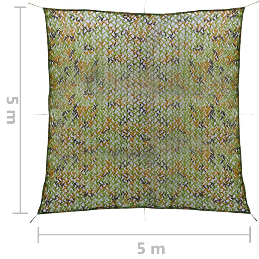Camouflagenet Met Opbergtas 5 x 5 m Groen