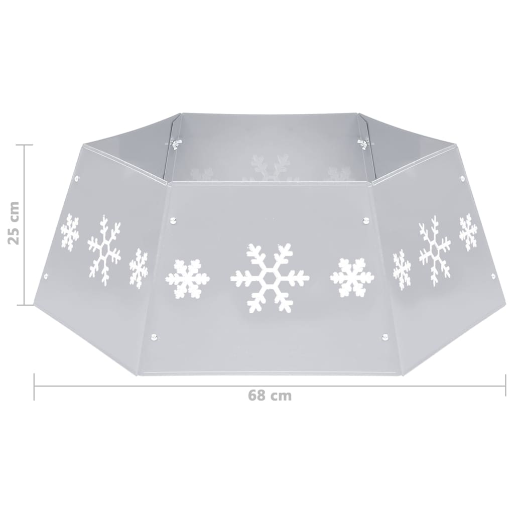 Kerstboomrok Ø68X25 Cm Kleurig En Zilver en wit