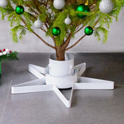 Kerstboomstandaard 47x47x13,5 cm metaal wit