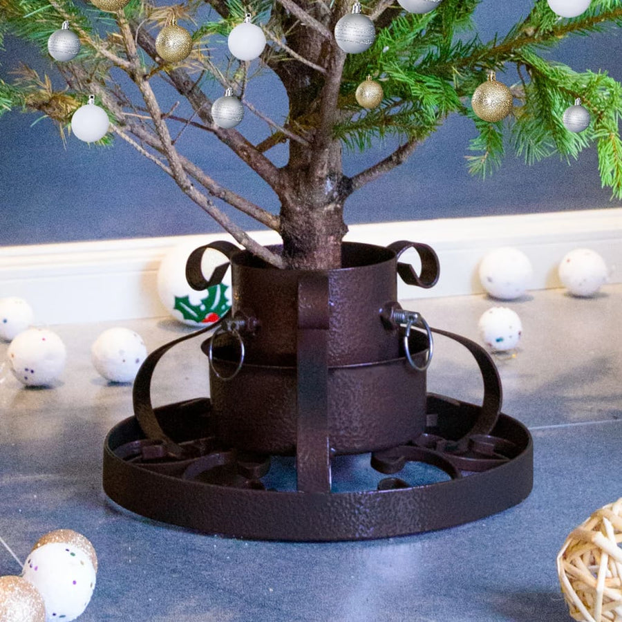 Kerstboomstandaard In Antieke Stijl 29X29X15,5 Cm Koperkleurig antiekkoper