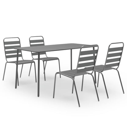 5-delige Tuinset staal donkergrijs
