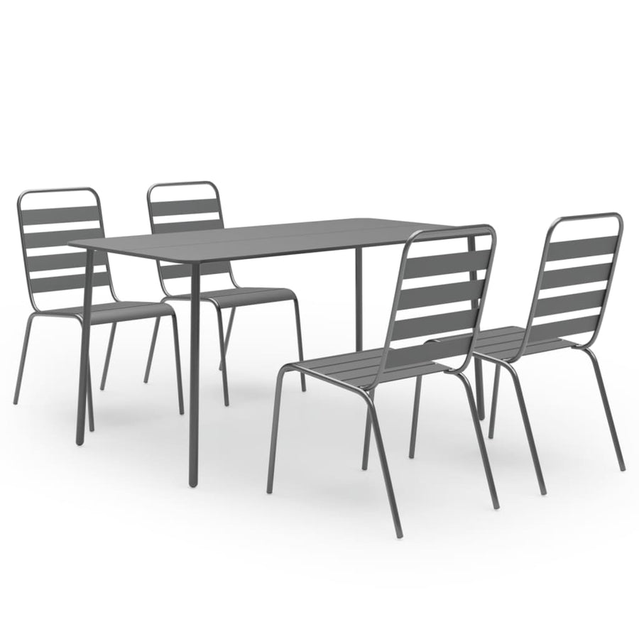 5-delige Tuinset staal donkergrijs