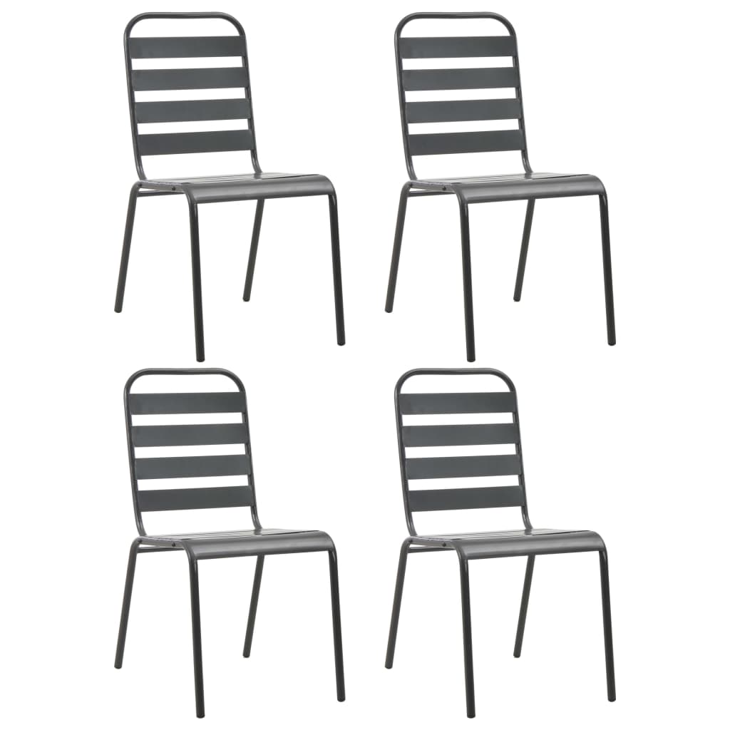 5-delige Tuinset staal donkergrijs