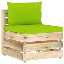 Sectioneel Met Kussens Groen Geïmpregneerd Hout Felgroen en bruin