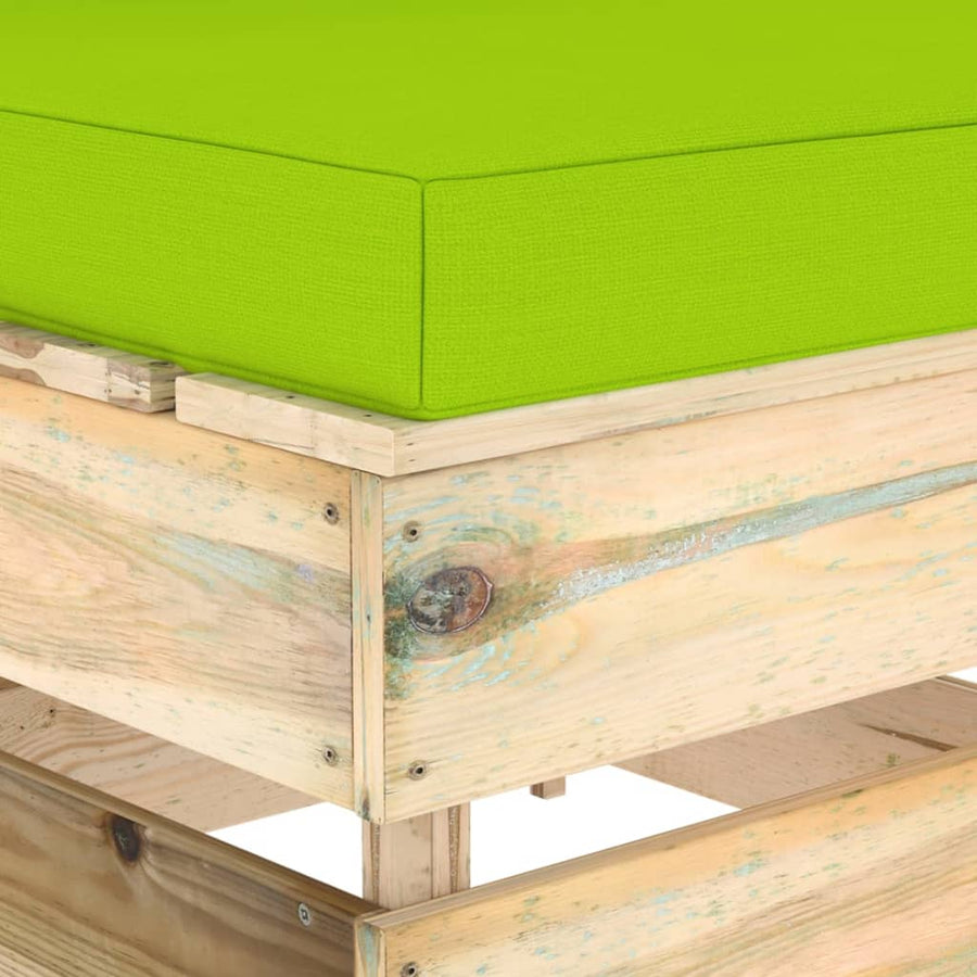 Sectioneel Met Kussens Groen Geïmpregneerd Hout Felgroen en bruin