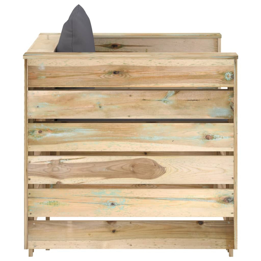 -Delige Loungeset Met Kussens Groen Geïmpregneerd Hout Antraciet en bruin