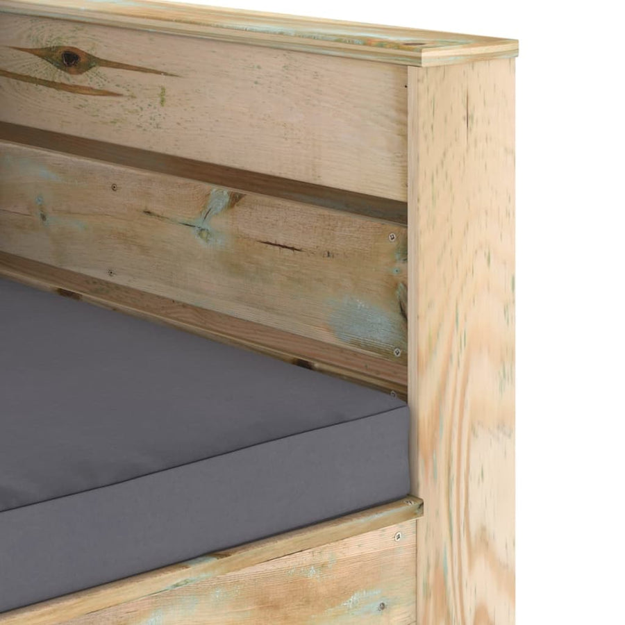 -Delige Loungeset Met Kussens Groen Geïmpregneerd Hout Antraciet en bruin